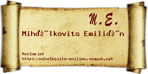 Mihálkovits Emilián névjegykártya
